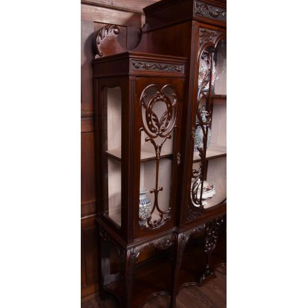 Viktorianische Mahagoni Vitrine Massivholz antik ca 1880