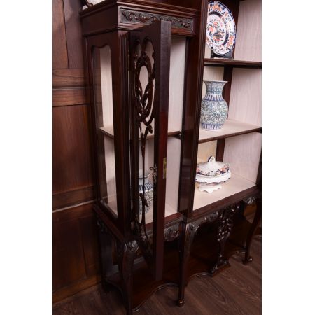 Viktorianische Mahagoni Vitrine Massivholz antik ca 1880