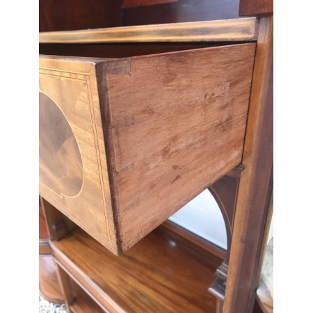 Antike große edwardianische "Maples & Co"Intarsien Vitrine