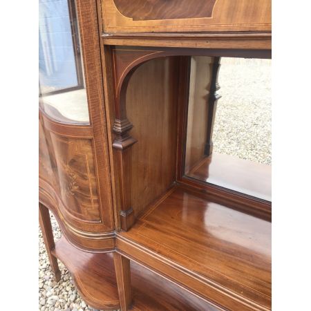 Antike große edwardianische "Maples & Co"Intarsien Vitrine