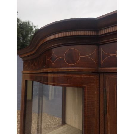 Antike große edwardianische "Maples & Co"Intarsien Vitrine