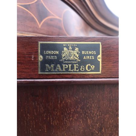 Antike große edwardianische "Maples & Co"Intarsien Vitrine