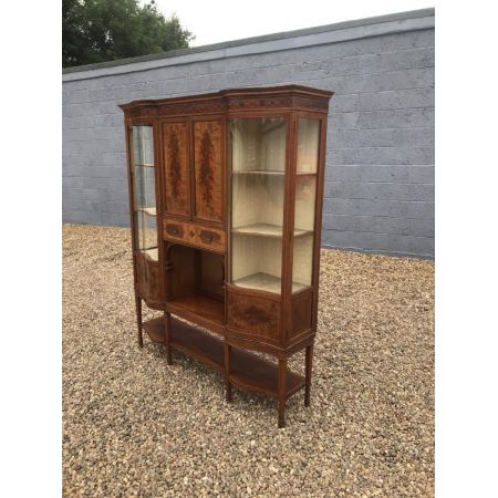 Antike große edwardianische "Maples & Co"Intarsien Vitrine