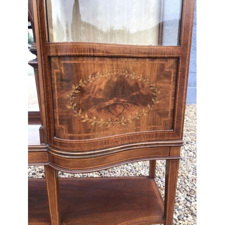 Antike große edwardianische "Maples & Co"Intarsien Vitrine