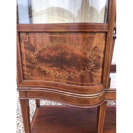 Antike große edwardianische "Maples & Co"Intarsien Vitrine