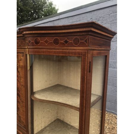 Antike große edwardianische "Maples & Co"Intarsien Vitrine