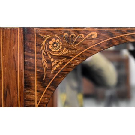 Antike viktorianische Palisander Marketerie Vitrine