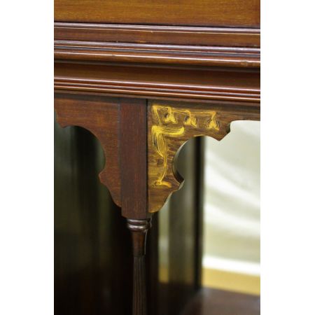 Antike Jugendstil Mahagonivitrine mit Intarsien von 1890