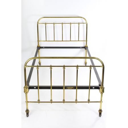 großes viktorianisches Messingbett von Hoskins & Sewell um 1890