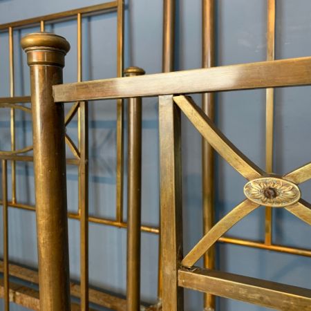 Paar antiker spätviktorianischer Messingbetten um 1890