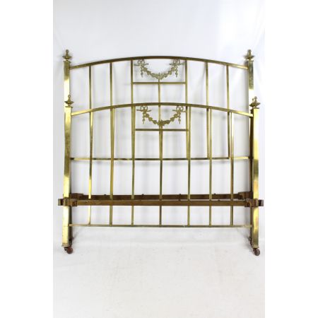 Antikes edwardianisches Messing Doppelbett  von 1900