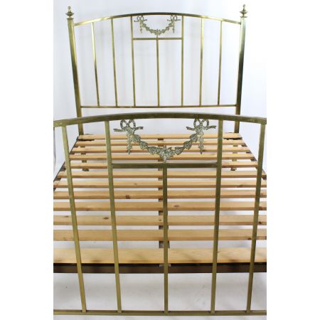 Antikes edwardianisches Messing Doppelbett  von 1900