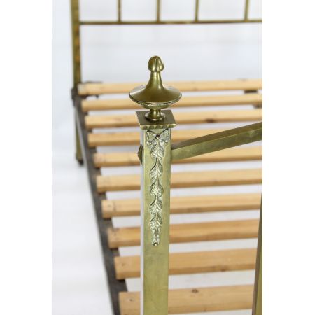 Antikes edwardianisches Messing Doppelbett  von 1900