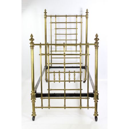 Antikes viktorianisches Messing Einzelbett von Shoolbred