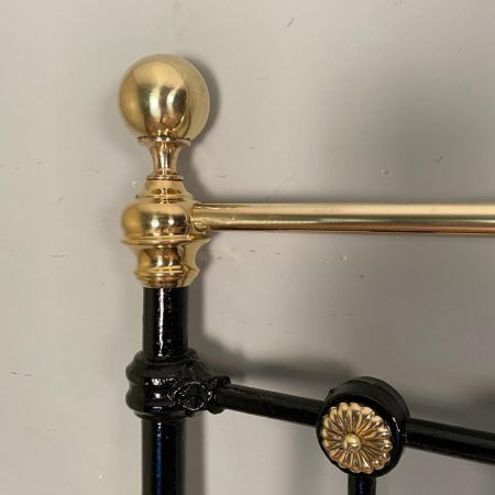 Antikes Klassisches Messing- und Eisenbett aus dem 19. Jahrhundert 