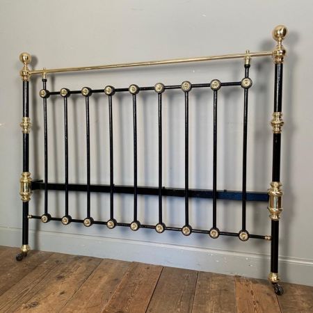 Antikes Klassisches Messing- und Eisenbett aus dem 19. Jahrhundert 