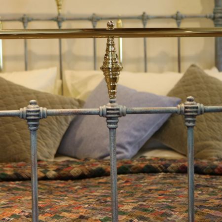 Grünspan Messing Bettgestell antik ca 1890