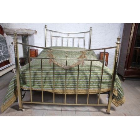 Edwardianisches Messing Bettgestell Doppelbett antik ca 1900