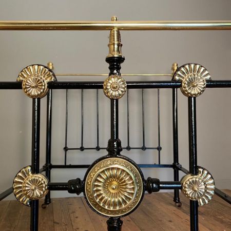 Messing Bettgestell Eisen antik ca 1880