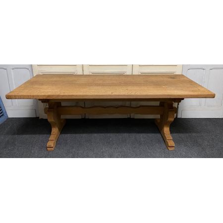 Esstisch aus gebleichter französischer Eiche antik Massivholztisch 19. Jahrhundert