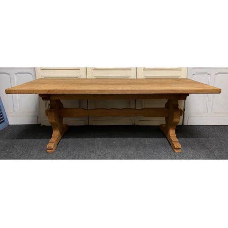 Esstisch aus gebleichter französischer Eiche antik Massivholztisch 19. Jahrhundert