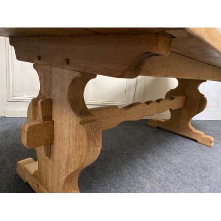 Esstisch aus gebleichter französischer Eiche antik Massivholztisch 19. Jahrhundert