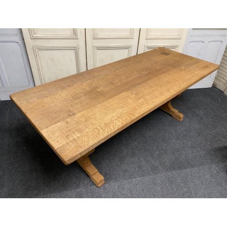 Esstisch aus gebleichter französischer Eiche antik Massivholztisch 19. Jahrhundert