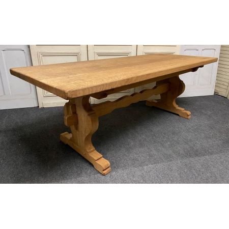 Esstisch aus gebleichter französischer Eiche antik Massivholztisch 19. Jahrhundert