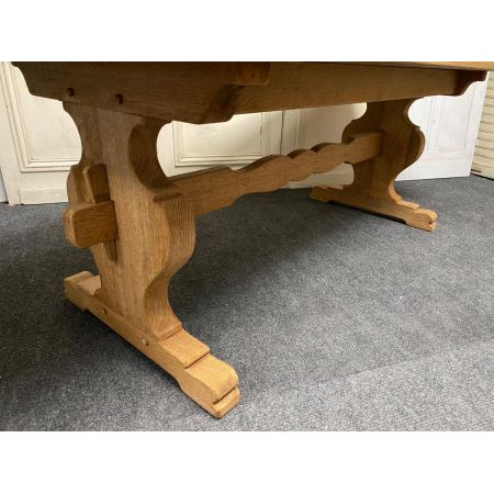 Esstisch aus gebleichter französischer Eiche antik Massivholztisch 19. Jahrhundert