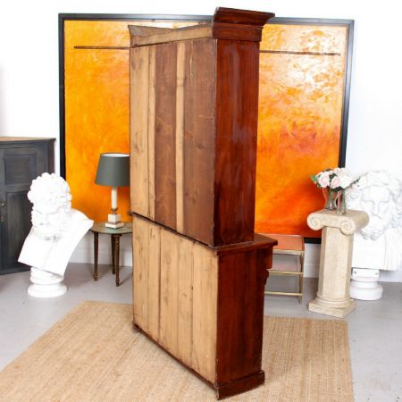 Viktorianischer verglaster Mahagoni Bücherschrank Massivholz antik ca 1880