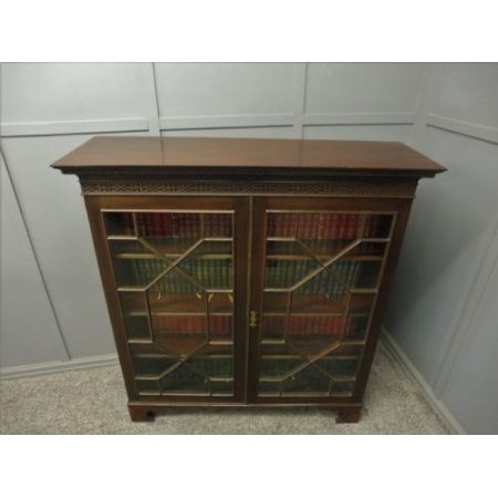 Edwardianischer Mahagoni Bücherschrank Massivholz antik ca 1900