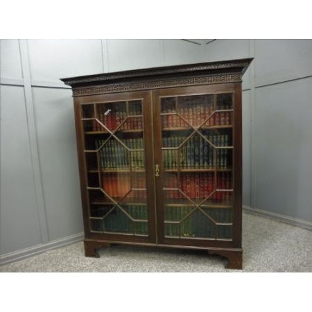 Edwardianischer Mahagoni Bücherschrank Massivholz antik ca 1900