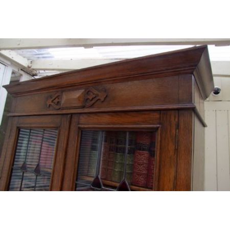 Edwardianischer Eichen Bücherschrank Massivholz antik ca 1900