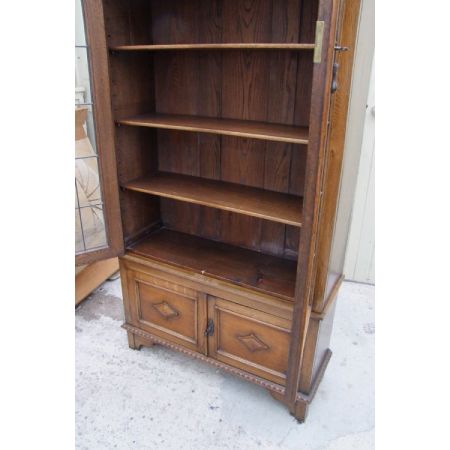 Edwardianischer Eichen Bücherschrank Massivholz antik ca 1900