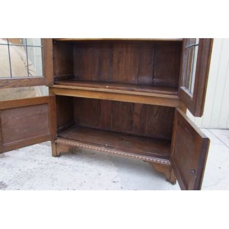 Edwardianischer Eichen Bücherschrank Massivholz antik ca 1900