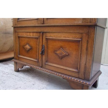 Edwardianischer Eichen Bücherschrank Massivholz antik ca 1900