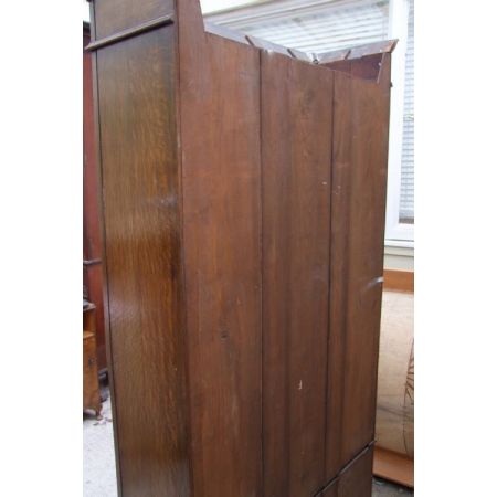 Edwardianischer Eichen Bücherschrank Massivholz antik ca 1900