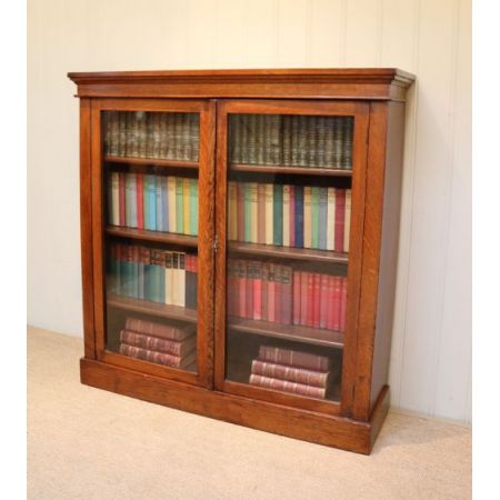 Edwardianischer Eichen Bücherschrank Massivholz antik ca 1910