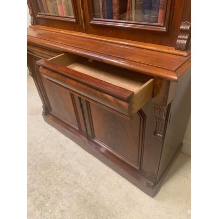 Viktorianischer Mahagoni Bücherschrank Massivholz antik ca 1870