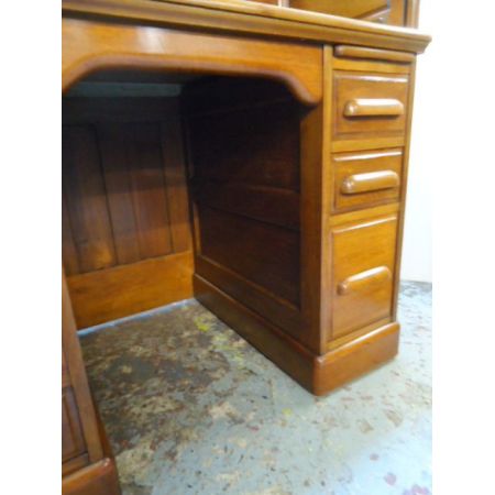 Viktorianischer Nussbaum Rolltop Schreibtisch Massivholz antik ca 1880