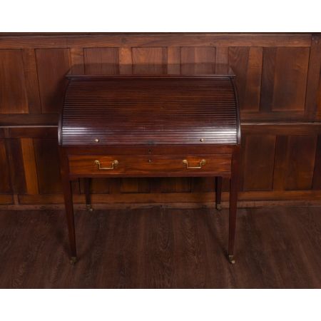 Georgianischer Mahagoni Rolltop Schreibtisch Massivholz antik