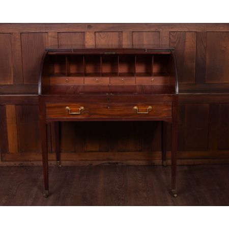 Georgianischer Mahagoni Rolltop Schreibtisch Massivholz antik