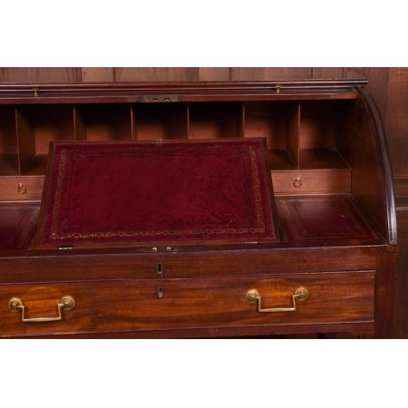 Georgianischer Mahagoni Rolltop Schreibtisch Massivholz antik