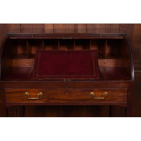 Georgianischer Mahagoni Rolltop Schreibtisch Massivholz antik