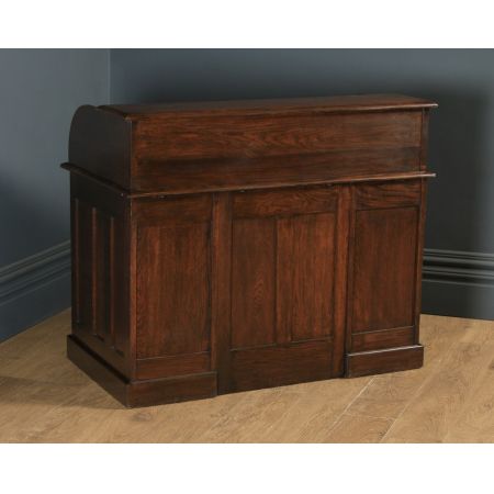 Edwardianischer Eichen Rolltop Schreibtisch Massivholz antik ca 1910