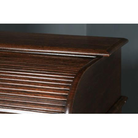 Edwardianischer Eichen Rolltop Schreibtisch Massivholz antik ca 1910