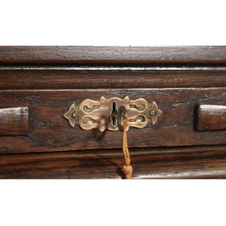 Edwardianischer Eichen Rolltop Schreibtisch Massivholz antik ca 1910