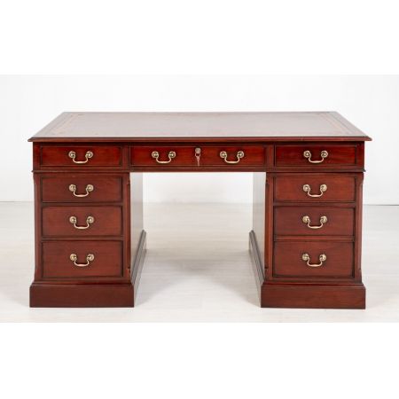 Georgianischer Mahagoni Schreibtisch Massivholz antik ca 1920