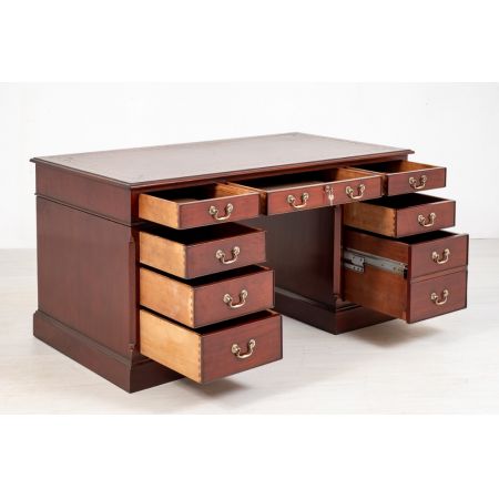 Georgianischer Mahagoni Schreibtisch Massivholz antik ca 1920