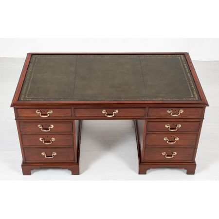 Georgianischer Mahagoni Schreibtisch Massivholz antik ca 1920
